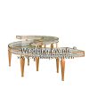 S Shape Table in Rose Golden with Crystal Decor