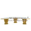 Gold Half Moon Table with Three Metal Bases