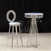 Bar High Table Silver Metal Frame with Circle MDF Top