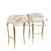Leather Breakfast Bar Chairs Shiny Gold Metal Frame