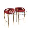 Bar and Counter Stools Red Seating with Rose Gold Three Legs