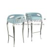 High Chairs for Bar Light Blue Velvet Seater