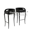 High Top Bar Chairs All Black Velvet Seat for Night Club