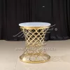 Marble Coffee Table With Electroplated Stainless Steel Base