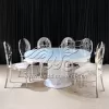 Circular Wedding Table White Pedestal Base with Glass