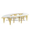 Modern Dining Table Set Oval Shape 12 Metal Legs