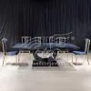 Modern Black Table Rectangle Shape for Wedding Banquet
