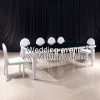 Restaurant Tables With 4 Legs White Metal Frame
