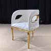 White Royal Chair with Three Stainless Steel Legs