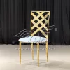 Dining Chair Gold Mesh Back with Leather Cushion