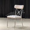 Silver Velvet Wedding Chair with Cross Backrest Design