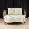 Wedding Sofa Design Stainless Steel Frame Leather Loveseat