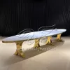 Dinner Style Table Oval MDF With X Metal Legs