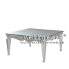 Square Dinner Table Wave Edge With Mirror Glass Top