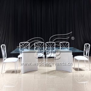 RT-080 (1) Glass Dining Table 6 Seater