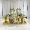Love Table For Wedding Gold Stainless Steel Furniture