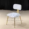 French Chair Dining Elegant White Velvet Seat