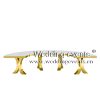 Half Moon Table Gold Metal X Legs Custom Shape