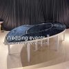 Feasting Table Wedding Oval Shape With Black Mirror Glass