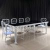 Dining Tables Sets White Iron Legs With White MDF Top