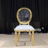 Acrylic Chair With Cushion Golden Stainless Steel Frame
