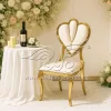 Leather Metal Dining Chair with Heart Shape Back