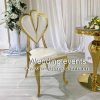 Leather Metal Dining Chair with Heart Shape Back