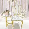 Metal Dining Chairs Maple Leaf Shape Design Back