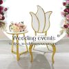 Metal Dining Chairs Maple Leaf Shape Design Back