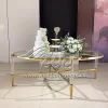Coffee Table Oval Glass Top with Acrylic Legs