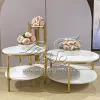 Coffee Table Set 2 Layer White MDF Top for Events