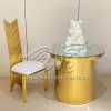 Bridal Shower Dessert Table Golden Base with Mirror Glass