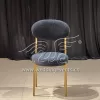 Black Restaurant Chairs Golden Stainless Steel Frame