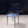 Black Metal Outdoor Chairs with Velvet Cushion for Banquet