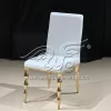 Leather Dining Chair Gold Legs Banquet Hall Furniture