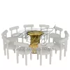 10 Person Round Table Glass Wedding Furniture