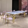 Event Table Banquet Golden Frame with MDF