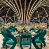 Restaurant Dining Room Chairs Green Velvet Wedding Seat