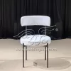 Banquet Hall Chair with Black Frame and White Cushion