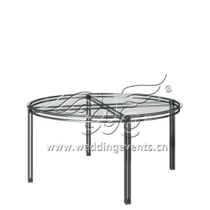 Event Party Glass Stainless Steel Hotel Table