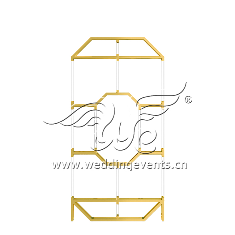 Golden Octagonal Wine Rack