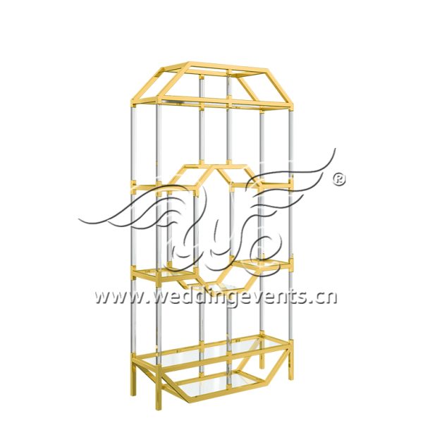 Golden Octagonal Wine Rack