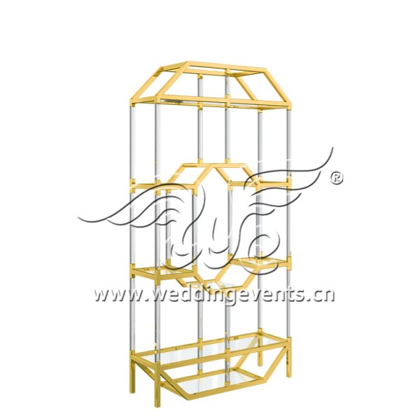 Golden Octagonal Wine Rack