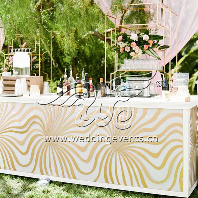 Swirl Gold Bar Cabinet and Wine Shelf