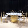 Banquet Table And Chairs Polished Reflective Finish Design