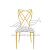 Gold Dining Chair with Cat Ears Shape Metal Backrest