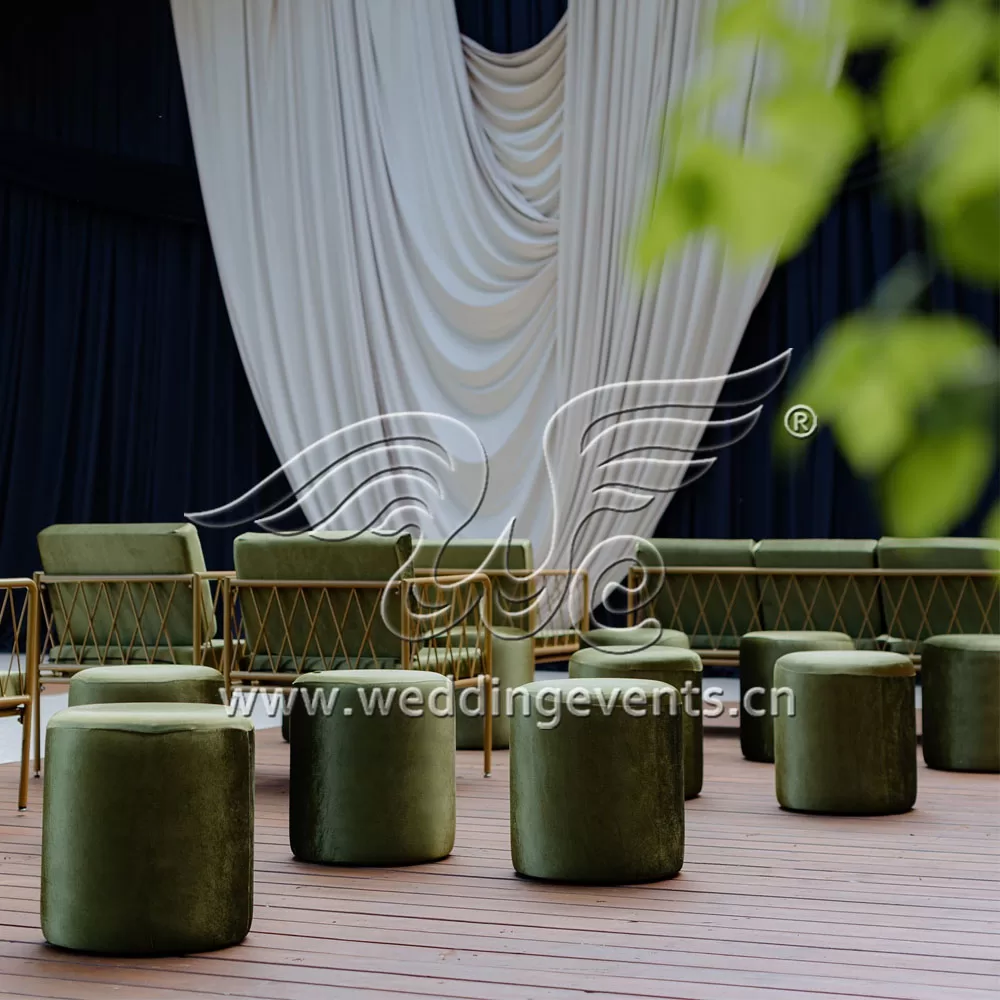Ottomans are Perfect for the Wedding Lounge