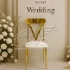 Banquet Style Chairs Stainless Steel Frame with Cushion