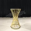 Bar Table Stainless Steel with Gold Spiral Design