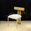 Stainless Steel Banquet Chair with Cylindrical Gold Backrest